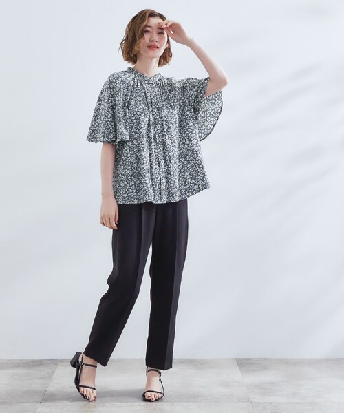 grove（グローブ）の「【洗える/お仕事/二の腕カバー】ヴィンテージサテンブラウス（シャツ/ブラウス・レディース・グリーン/ネイビー系/ライトイエロー系1/オフホワイト・01/02/03/04/05）」の18枚目の写真