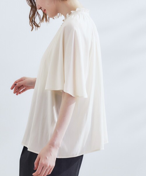 grove（グローブ）の「【洗える/お仕事/二の腕カバー】ヴィンテージサテンブラウス（シャツ/ブラウス・レディース・グリーン/ネイビー系/ライトイエロー系1/オフホワイト・01/02/03/04/05）」の22枚目の写真