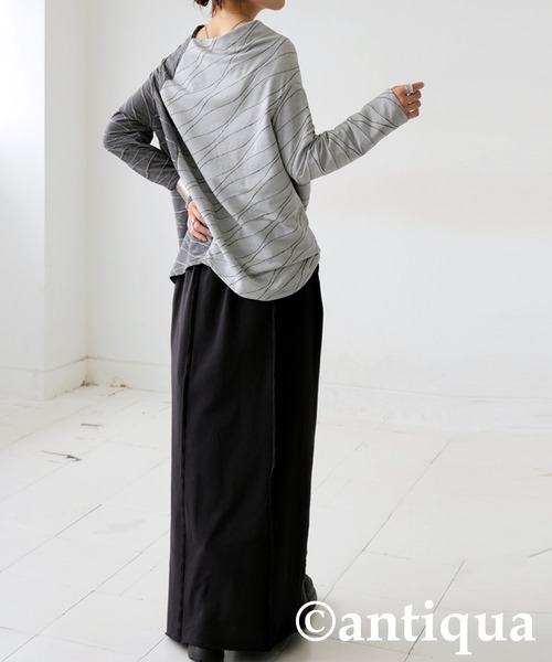 antiqua（アンティカ）の「ウェーブ柄アシンメトリートップス（その他トップス・レディース・ブラック/グレー・ONESIZE）」の12枚目の写真