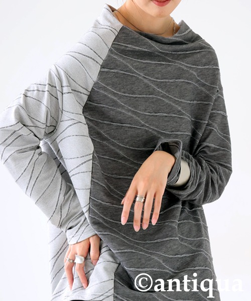 antiqua（アンティカ）の「ウェーブ柄アシンメトリートップス（その他トップス・レディース・ブラック/グレー・ONESIZE）」の13枚目の写真