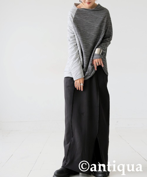 antiqua（アンティカ）の「ウェーブ柄アシンメトリートップス（その他トップス・レディース・ブラック/グレー・ONESIZE）」の14枚目の写真