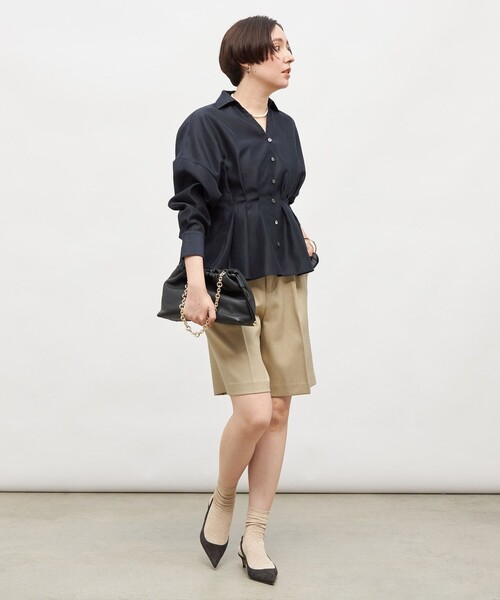 NOLLEY’S（ノーリーズ）の「《セットアップ対応》ウォッシャブルウール調ストレッチハーフパンツ（その他パンツ・レディース・ベージュ/ブラウン/ネイビー・38/36）」の21枚目の写真