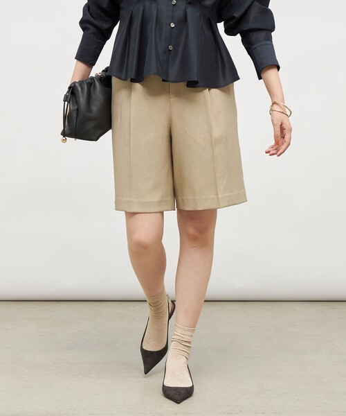 NOLLEY’S（ノーリーズ）の「《セットアップ対応》ウォッシャブルウール調ストレッチハーフパンツ（その他パンツ・レディース・ベージュ/ブラウン/ネイビー・38/36）」の16枚目の写真