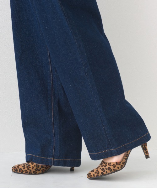 OMNES（オムネス）の「12oz ウォッシュ加工ハイウエストルーズワイドデニムパンツ（デニムパンツ・レディース・ブルー/ネイビー・SMALL/MEDIUM/LARGE）」の15枚目の写真