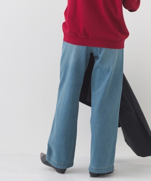 OMNES（オムネス）の「12oz ウォッシュ加工ハイウエストルーズワイドデニムパンツ（デニムパンツ・レディース・ブルー/ネイビー・SMALL/MEDIUM/LARGE）」の20枚目の写真