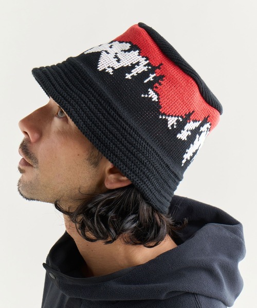NANGA(ナンガ)の「JACQUARD KNIT HAT/ジャカード ニットハット(ハット・メンズ・ブラック/ネイビー・FREE)」の1枚目の写真