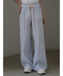 Uenui（ウニュイ）の「frill waist striped wide pants（その他パンツ）」