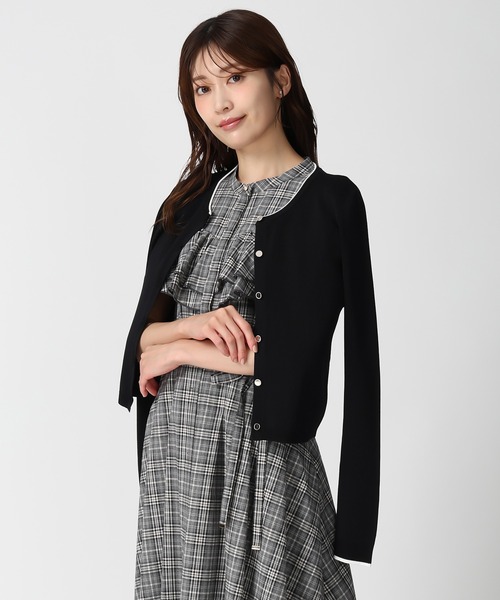MISCH MASCH(ミッシュマッシュ)の「ベーシック総針配色カーディガン(カーディガン/ボレロ・レディース・ホワイト/ブラック/ブルー/グレー・フリ-)」の18枚目の写真
