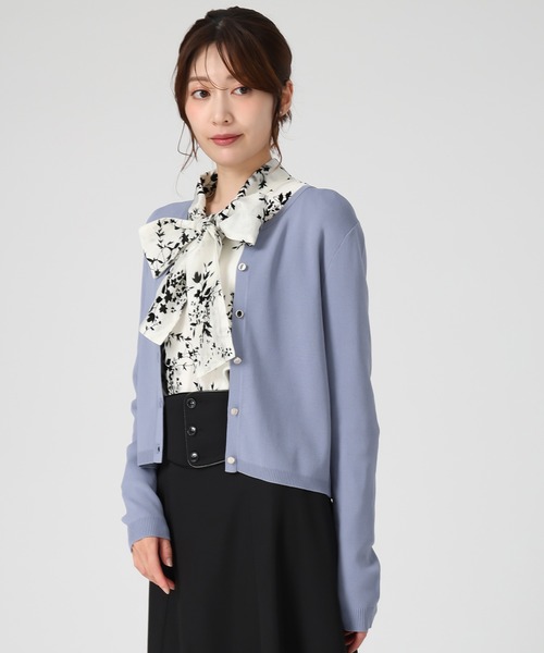 MISCH MASCH(ミッシュマッシュ)の「ベーシック総針配色カーディガン(カーディガン/ボレロ・レディース・ホワイト/ブラック/ブルー/グレー・フリ-)」の20枚目の写真