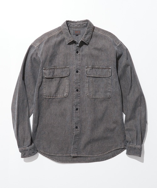 ROKX（ロックス）の「ROKX/ロックス INDIGO HEMP SHIRT L/S シャツ（シャツ/ブラウス・メンズ・グレー/インディゴブルー/カーキ・S/M/XL/L）」の13枚目の写真