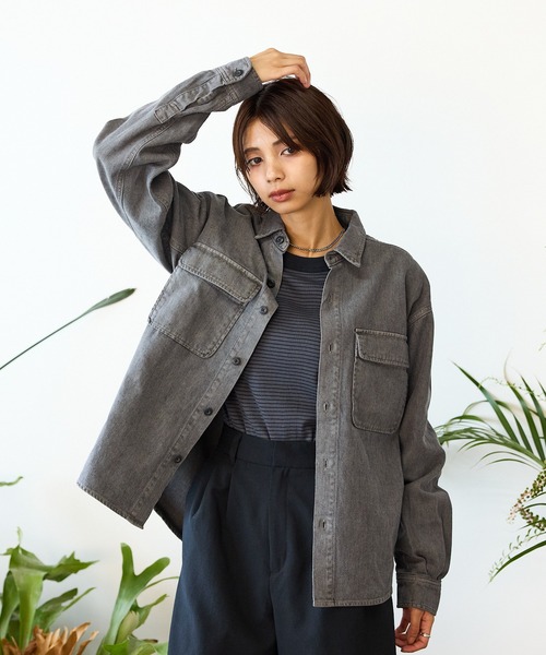 ROKX（ロックス）の「ROKX/ロックス INDIGO HEMP SHIRT L/S シャツ（シャツ/ブラウス・メンズ・グレー/インディゴブルー/カーキ・S/M/XL/L）」の5枚目の写真