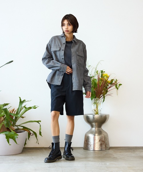 ROKX（ロックス）の「ROKX/ロックス INDIGO HEMP SHIRT L/S シャツ（シャツ/ブラウス・メンズ・グレー/インディゴブルー/カーキ・S/M/XL/L）」の9枚目の写真