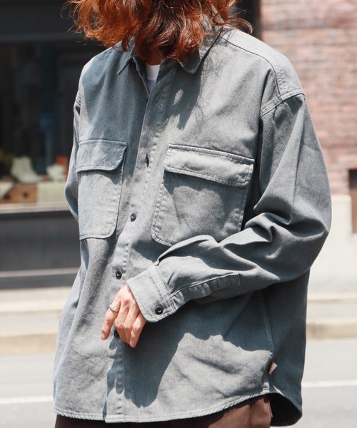 ROKX（ロックス）の「ROKX/ロックス INDIGO HEMP SHIRT L/S シャツ（シャツ/ブラウス・メンズ・グレー/インディゴブルー/カーキ・S/M/XL/L）」の21枚目の写真