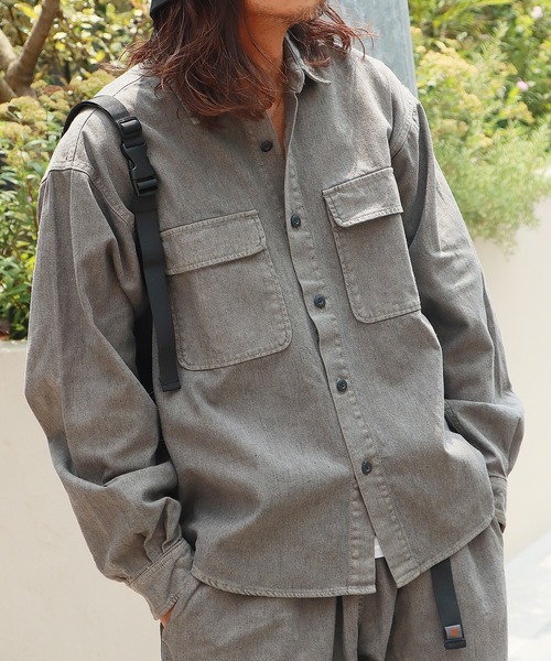 ROKX（ロックス）の「ROKX/ロックス INDIGO HEMP SHIRT L/S シャツ（シャツ/ブラウス・メンズ・グレー/インディゴブルー/カーキ・S/M/XL/L）」の14枚目の写真