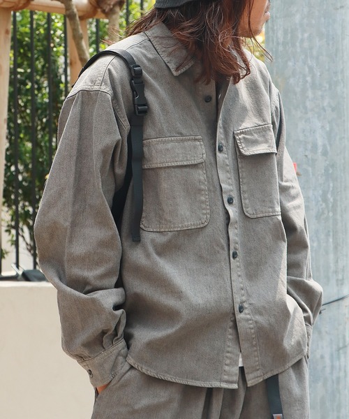 ROKX（ロックス）の「ROKX/ロックス INDIGO HEMP SHIRT L/S シャツ（シャツ/ブラウス・メンズ・グレー/インディゴブルー/カーキ・S/M/XL/L）」の15枚目の写真