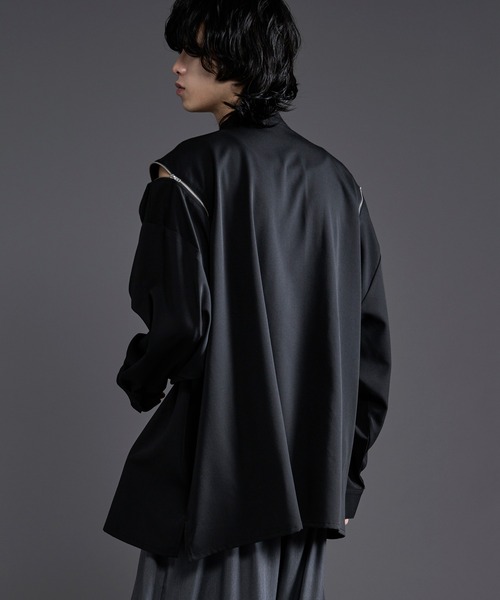 Ellno Loset(エルノロゼット)の「ショルダージップチャイナシャツ(シャツ/ブラウス・メンズ・オフホワイト/ブラック・MEDIUM/SMALL/LARGE)」の16枚目の写真