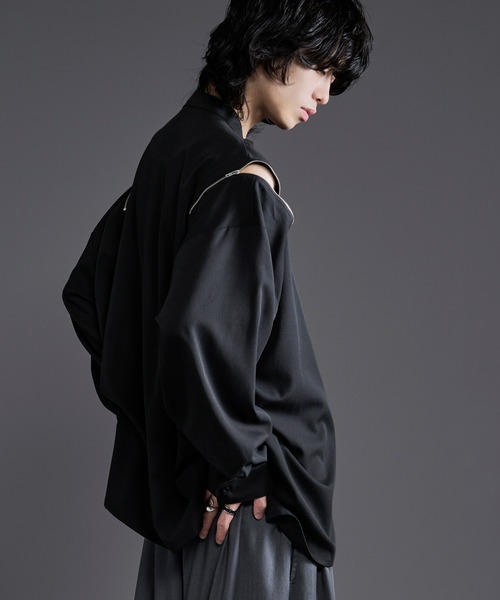Ellno Loset(エルノロゼット)の「ショルダージップチャイナシャツ(シャツ/ブラウス・メンズ・オフホワイト/ブラック・MEDIUM/SMALL/LARGE)」の15枚目の写真