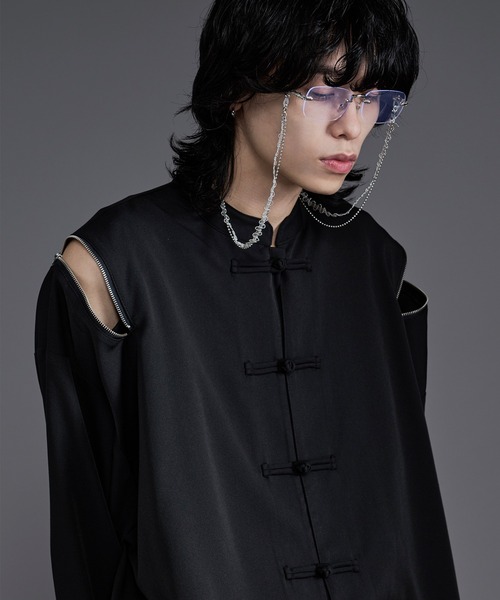 Ellno Loset(エルノロゼット)の「ショルダージップチャイナシャツ(シャツ/ブラウス・メンズ・オフホワイト/ブラック・MEDIUM/SMALL/LARGE)」の20枚目の写真