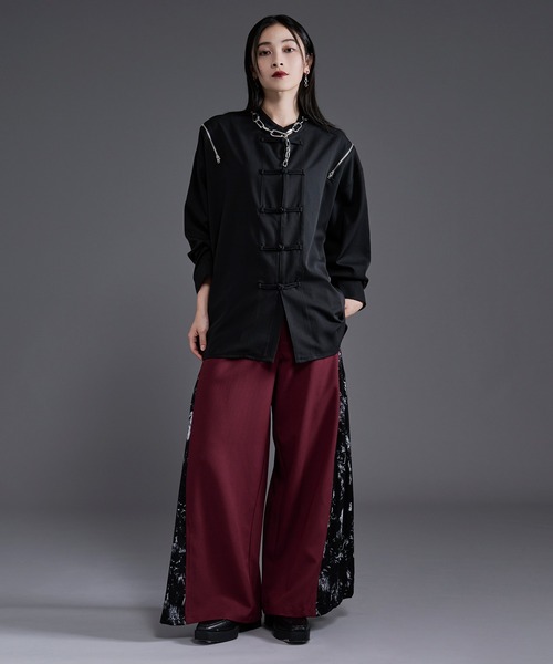 Ellno Loset(エルノロゼット)の「ショルダージップチャイナシャツ(シャツ/ブラウス・メンズ・オフホワイト/ブラック・MEDIUM/SMALL/LARGE)」の13枚目の写真