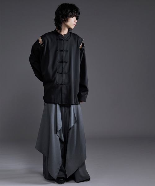 Ellno Loset(エルノロゼット)の「ショルダージップチャイナシャツ(シャツ/ブラウス・メンズ・オフホワイト/ブラック・MEDIUM/SMALL/LARGE)」の21枚目の写真