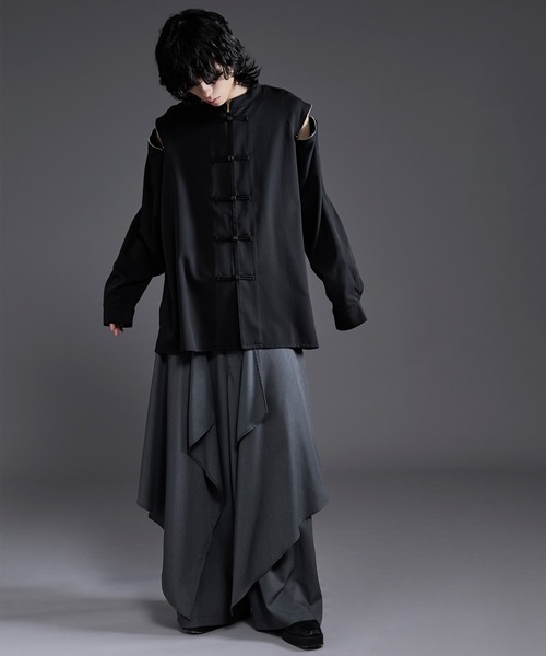 Ellno Loset(エルノロゼット)の「ショルダージップチャイナシャツ(シャツ/ブラウス・メンズ・オフホワイト/ブラック・MEDIUM/SMALL/LARGE)」の22枚目の写真