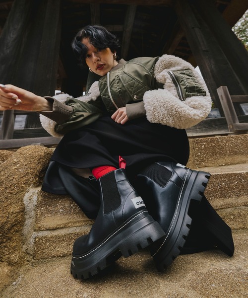 OMMO / VOLUME HEAD SIDEGORE BOOTS/サイドゴアブーツ/37/BLK/レザー VOLUME HEAD SIDE GORE BOOTS-S（ブーツ）｜OMMO（オーエムエムオー