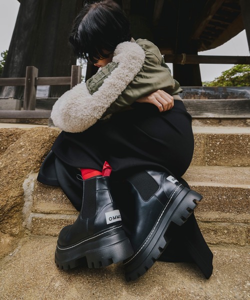 OMMO ショートブーツ37サイズ OMMO ショートブーツ ブラック OMMO ショートブーツ37サイズ