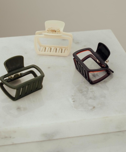 Shelly island（シェリーアイランド）の「アセチヘアクリップ（バレッタ/ヘアクリップ・レディース・グリーン/ブラウン/ホワイト・FREE）」の3枚目の写真