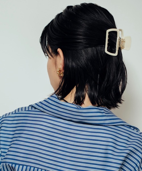 Shelly island（シェリーアイランド）の「アセチヘアクリップ（バレッタ/ヘアクリップ・レディース・グリーン/ブラウン/ホワイト・FREE）」の2枚目の写真