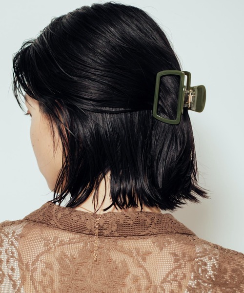 Shelly island（シェリーアイランド）の「アセチヘアクリップ（バレッタ/ヘアクリップ・レディース・グリーン/ブラウン/ホワイト・FREE）」の6枚目の写真