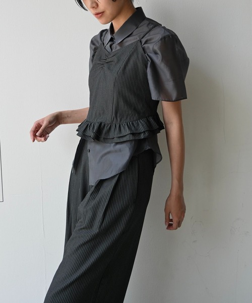 WILLFULLY(ウィルフリー)の「half sleeve sheer SH(シャツ/ブラウス・レディース・ベージュ系その他/チャコール・FREE)」の11枚目の写真