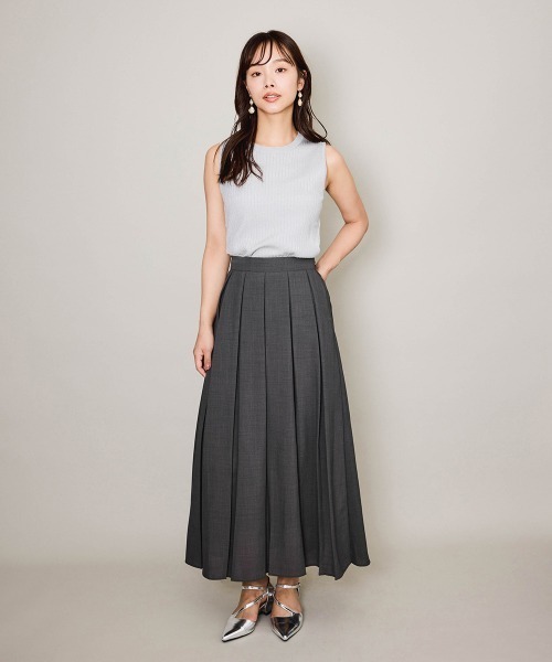 QUEENS COURT（クイーンズコート）の「ブライトワイドリブスリーブレスニット≪手洗い可能≫（ニット/セーター・レディース・ブラック/グリーン/ブラウン/ライトグレー・M）」の8枚目の写真
