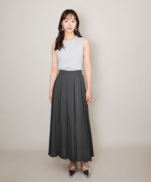 QUEENS COURT（クイーンズコート）の「ブライトワイドリブスリーブレスニット≪手洗い可能≫（ニット/セーター・レディース・ブラック/グリーン/ブラウン/ライトグレー・M）」の11枚目の写真
