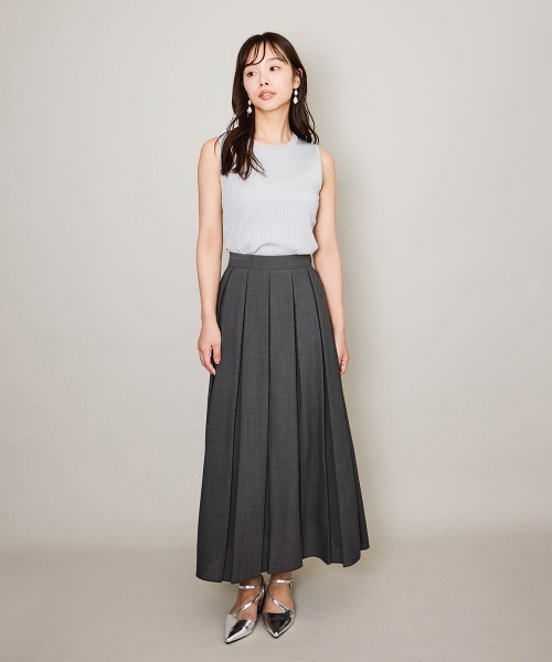 QUEENS COURT（クイーンズコート）の「ブライトワイドリブスリーブレスニット≪手洗い可能≫（ニット/セーター・レディース・ブラック/グリーン/ブラウン/ライトグレー・M）」の10枚目の写真