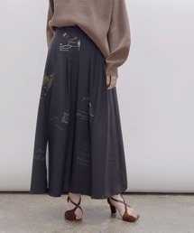 Eimee Law | テキスト馬柄ptタックプリーツスカート(スカート)