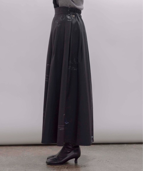 テキスト馬柄ptタックプリーツスカート Eimee Law│Eimee Law