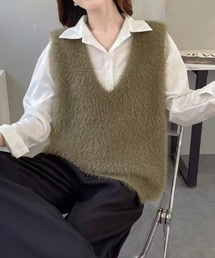 ニット」に該当するベスト（グリーン・カーキ/緑色系