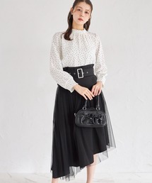 【Dior】ドットチュールスカート&ペチコート　2点セット　ブラック チュールスカート 2WAY ペチコート 2点セット ティアード ロング