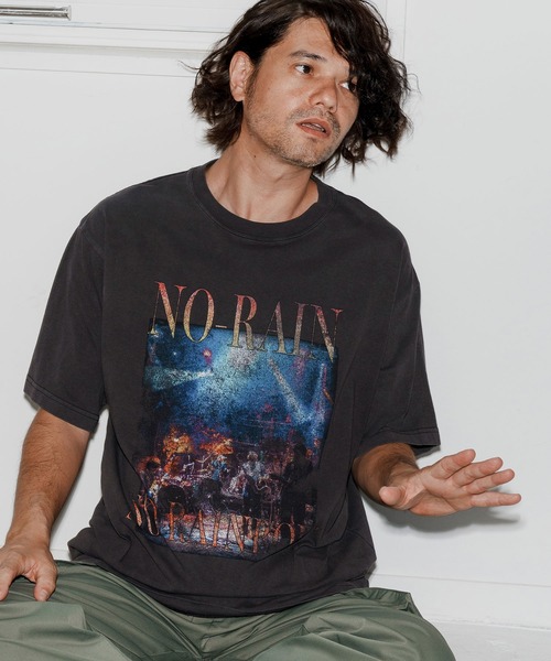 No Rain No Rainbow（ノーレインノーレインボー）の「mt9964-NR band T-shirt Tシャツ(NR25W-30)（Tシャツ/カットソー・メンズ・ベージュ/ネイビー/チャコール・S/M/L/XL）」の4枚目の写真