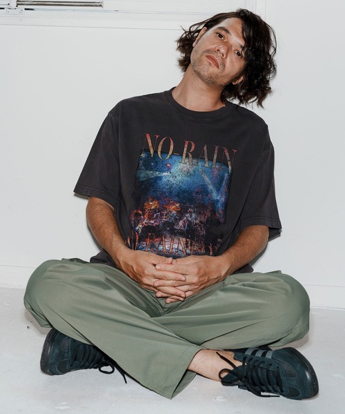 No Rain No Rainbow（ノーレインノーレインボー）の「mt9964-NR band T-shirt Tシャツ(NR25W-30)（Tシャツ/カットソー・メンズ・ベージュ/ネイビー/チャコール・S/M/L/XL）」の6枚目の写真