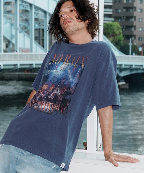 No Rain No Rainbow（ノーレインノーレインボー）の「mt9964-NR band T-shirt Tシャツ(NR25W-30)（Tシャツ/カットソー・メンズ・ベージュ/ネイビー/チャコール・S/M/L/XL）」の9枚目の写真