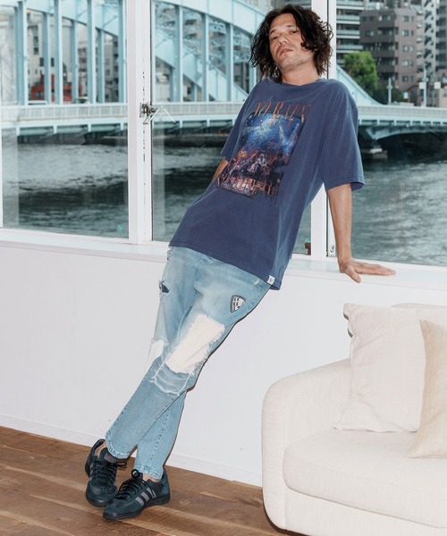 No Rain No Rainbow（ノーレインノーレインボー）の「mt9964-NR band T-shirt Tシャツ(NR25W-30)（Tシャツ/カットソー・メンズ・ベージュ/ネイビー/チャコール・S/M/L/XL）」の12枚目の写真