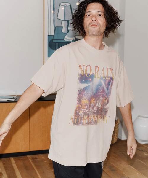 No Rain No Rainbow（ノーレインノーレインボー）の「mt9964-NR band T-shirt Tシャツ(NR25W-30)（Tシャツ/カットソー・メンズ・ベージュ/ネイビー/チャコール・S/M/L/XL）」の14枚目の写真