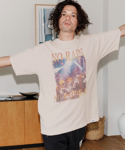 No Rain No Rainbow（ノーレインノーレインボー）の「mt9964-NR band T-shirt Tシャツ(NR25W-30)（Tシャツ/カットソー・メンズ・ベージュ/ネイビー/チャコール・S/M/L/XL）」の15枚目の写真