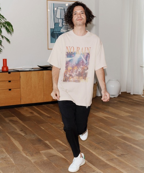 No Rain No Rainbow（ノーレインノーレインボー）の「mt9964-NR band T-shirt Tシャツ(NR25W-30)（Tシャツ/カットソー・メンズ・ベージュ/ネイビー/チャコール・S/M/L/XL）」の18枚目の写真