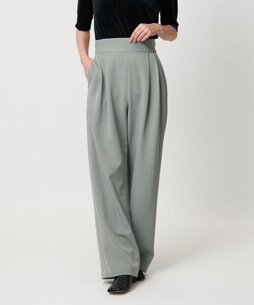 MARW UNITED ARROWS(マルゥ ユナイテッドアローズ)の「<MARW UNITED ARROWS>ハイウエスト タックパンツ(スラックス・レディース・ブラック/ライトグレー・38/36)」の2枚目の写真