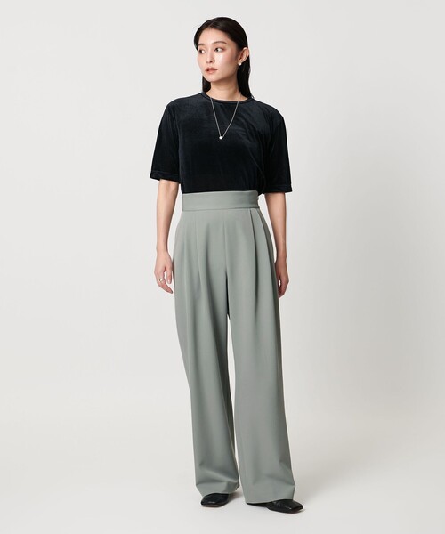 MARW UNITED ARROWS(マルゥ ユナイテッドアローズ)の「<MARW UNITED ARROWS>ハイウエスト タックパンツ(スラックス・レディース・ブラック/ライトグレー・38/36)」の6枚目の写真