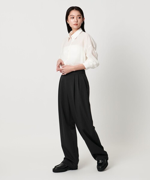 MARW UNITED ARROWS(マルゥ ユナイテッドアローズ)の「<MARW UNITED ARROWS>ハイウエスト タックパンツ(スラックス・レディース・ブラック/ライトグレー・38/36)」の8枚目の写真