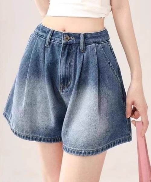 yuue' ( wear )（ユーイ）の「バックリボンデニムショートパンツ（デニムパンツ・レディース・ブルー・M/S/L）」の2枚目の写真