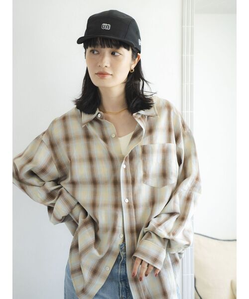 新品！アングリッドビックシャツ シャギーチェックビッグシャツ｜アングリッドの通販｜&mall